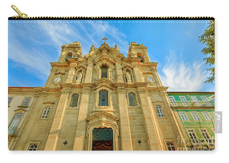 Portugal Zip Pouch featuring the photograph Convento dos Congregados facade by Benny Marty