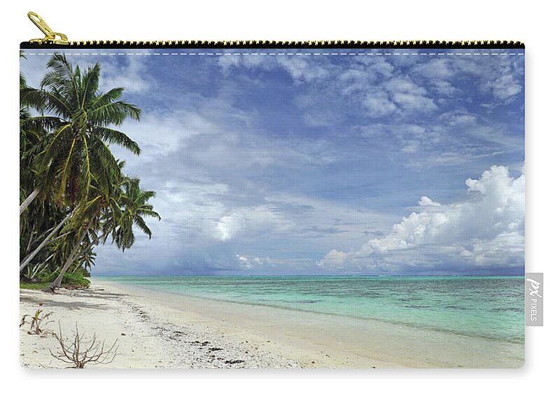 Panoramic Zip Pouch featuring the photograph Cook Islands by Oversnap