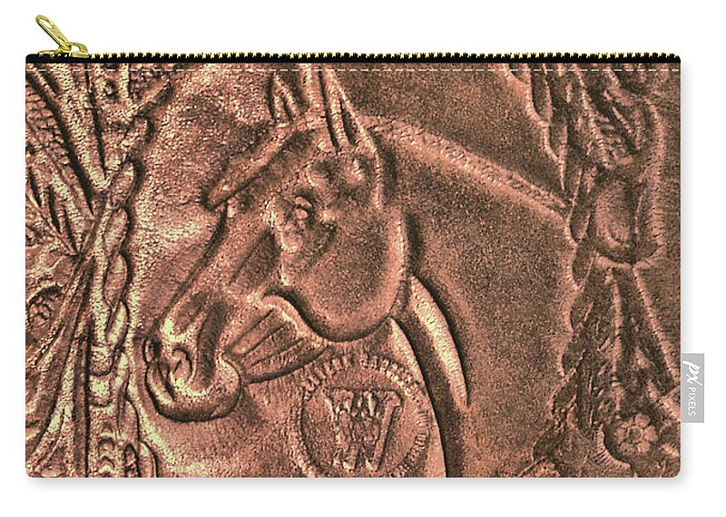 Art Zip Pouch featuring the photograph Copper Colt Leather by JAMART Photography