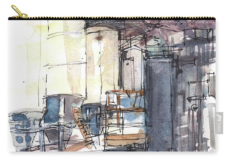 Coppertail Zip Pouch featuring the painting Coppertail Brewery Tampa by Gaston McKenzie