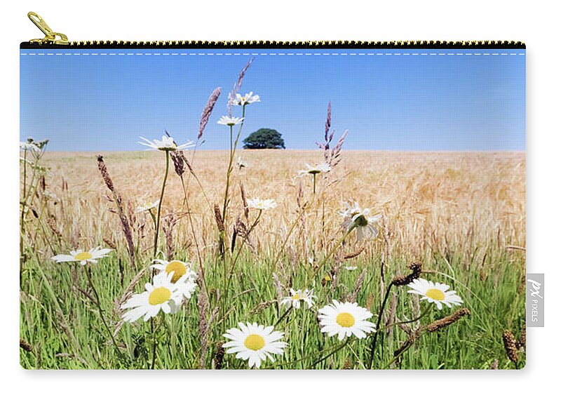 Field Zip Pouch featuring the photograph Cornflower Blue Summer by Terri Waters