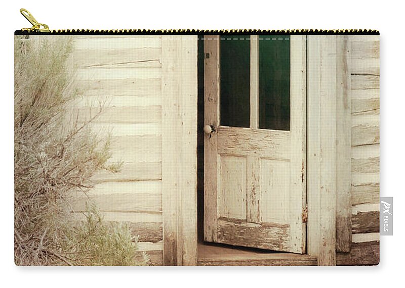 Cottage Zip Pouch featuring the photograph Cottage Door Open by Jill Battaglia