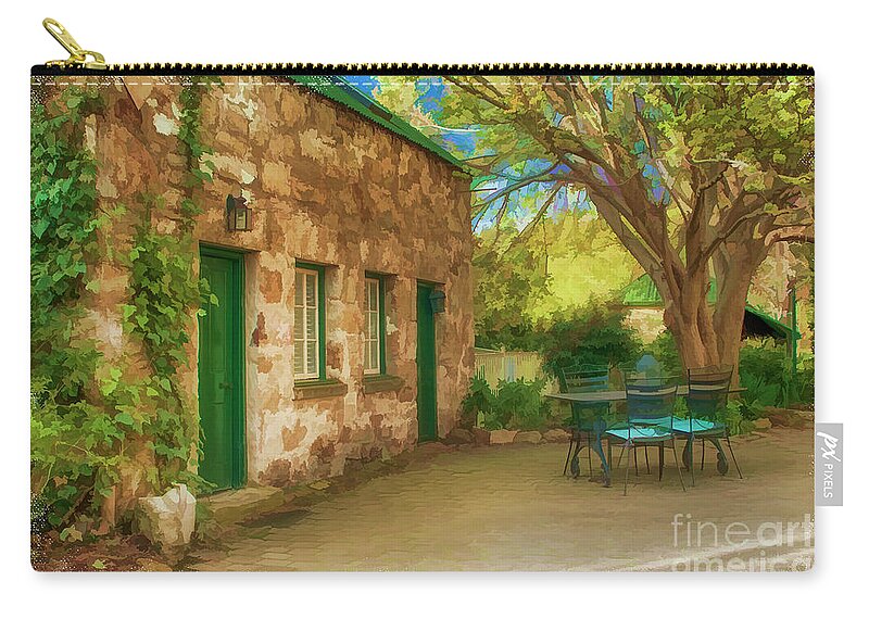 Farm House Zip Pouch featuring the digital art Country farmhouse by Frank Lee