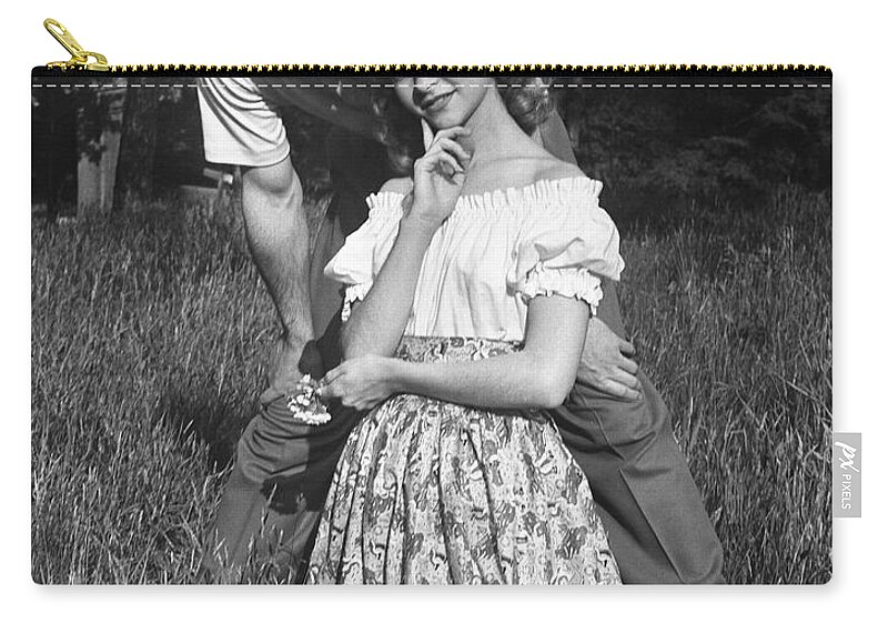 Young Men Zip Pouch featuring the photograph Couple In Countryside by George Marks
