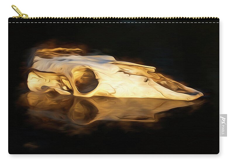 Kansas Carry-all Pouch featuring the photograph Cow Skull 003 by Rob Graham
