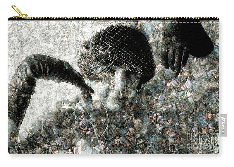 4k Zip Pouch featuring the digital art CP in Black Gloves by Bob Winberry