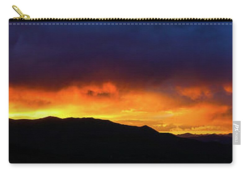 Idaho Zip Pouch featuring the photograph Craters of the Moon Idaho Sunset Panorama by Lawrence S Richardson Jr