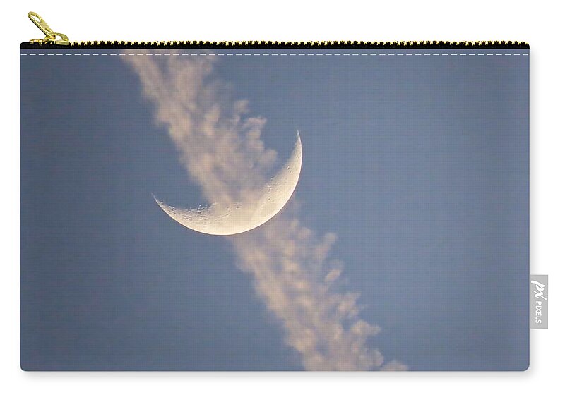 Arizona Carry-all Pouch featuring the photograph Gemini Crescent in Contrail by Judy Kennedy