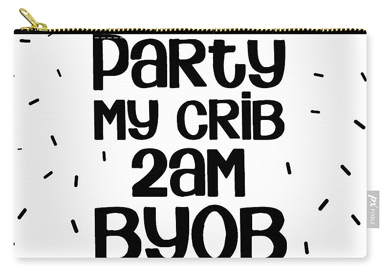 Crib Zip Pouch featuring the mixed media Crib Party by Sundance Q