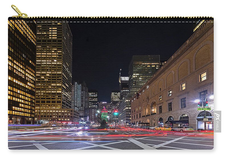 Nyc Skyline Zip Pouch featuring the photograph Criss Crossing New York City by Susan Candelario