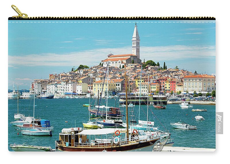 Outdoors Zip Pouch featuring the photograph Croatia, Istria, Rovinj, Ship In by Wilfried Krecichwost