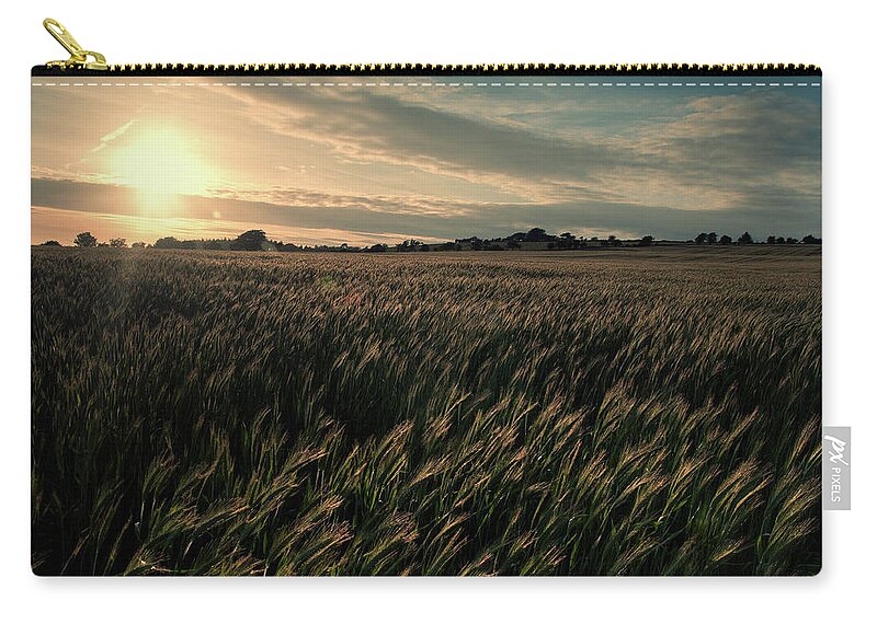 Wind Zip Pouch featuring the photograph Crops by Martin Turner