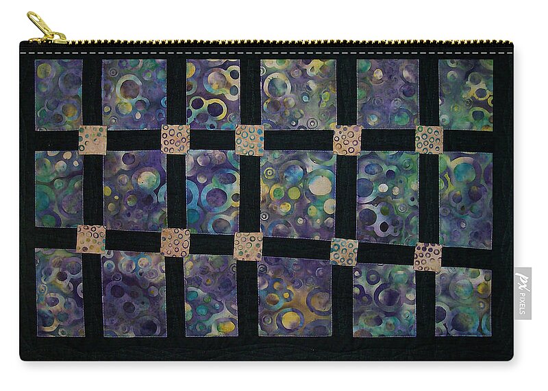 Art Quilt Zip Pouch featuring the tapestry - textile Crossings by Pam Geisel