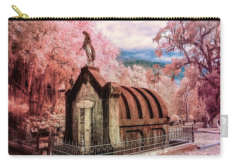 Georgia Zip Pouch featuring the photograph Crypt faux color by Izet Kapetanovic