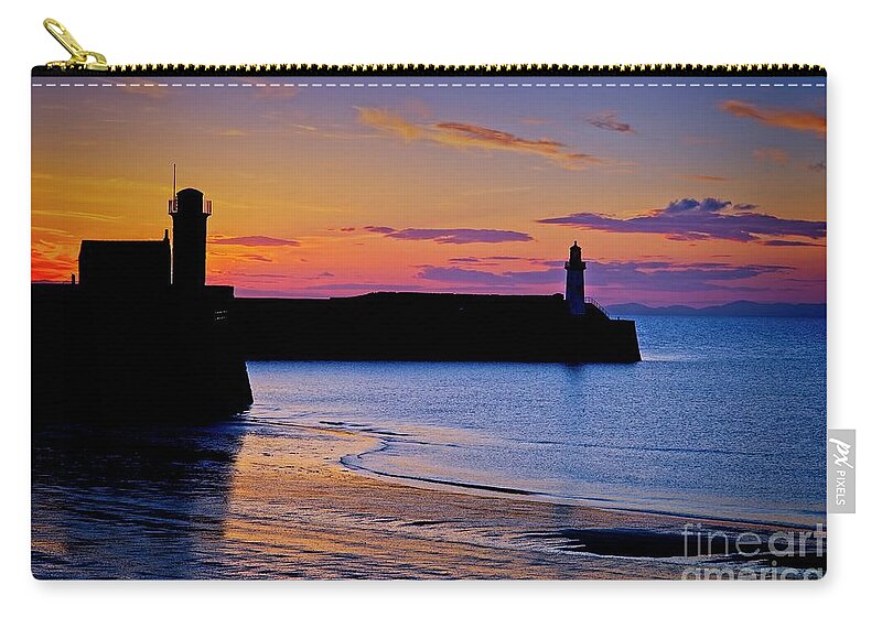 Sunset Zip Pouch featuring the photograph Cumbrian Sunset at Whitehaven by Martyn Arnold