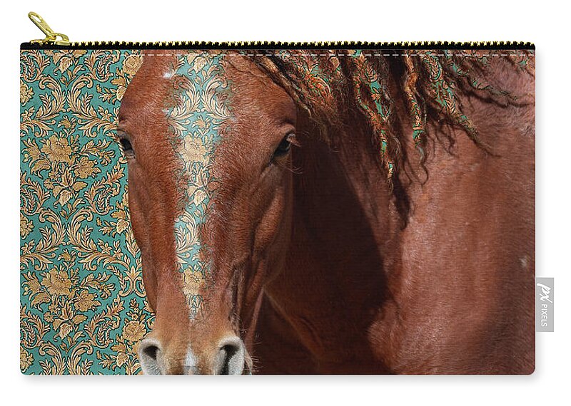 Wild Horses Zip Pouch featuring the photograph Curly by Mary Hone