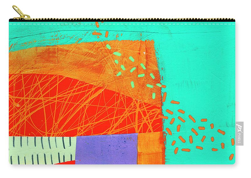 Abstract Art Zip Pouch featuring the painting Current Conflict by Jane Davies