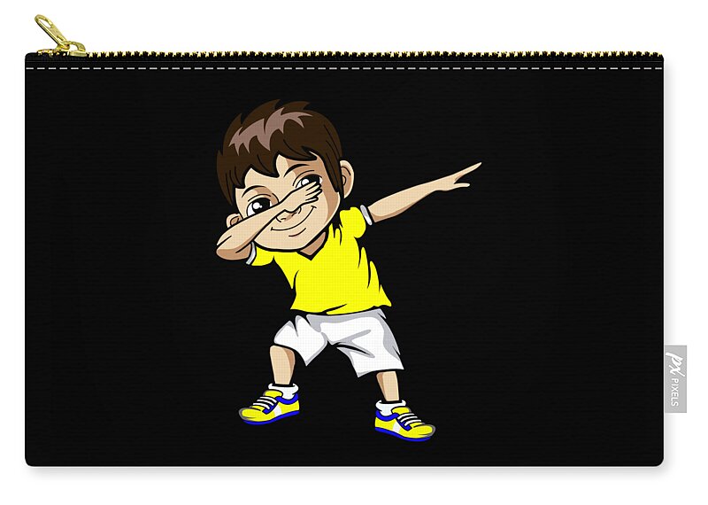 Dabbing Boy Dance Kid Cool Awesome Meme Yellow Jersey Funny Dancer Gift  Carry-all Pouch by Cherry Moriones - Fine Art America