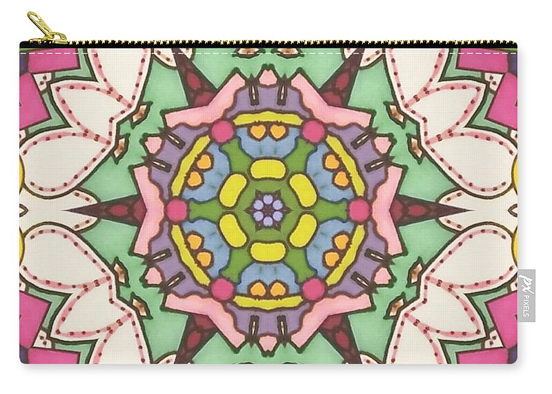  Zip Pouch featuring the mixed media Daisies #2 by SarahJo Hawes