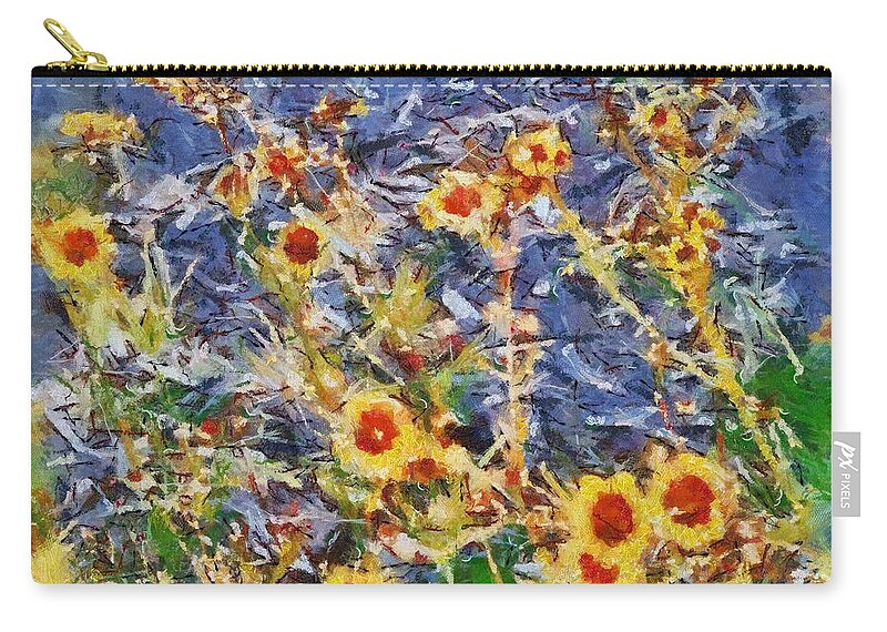 Daisies Carry-all Pouch featuring the mixed media Daisies by Christopher Reed
