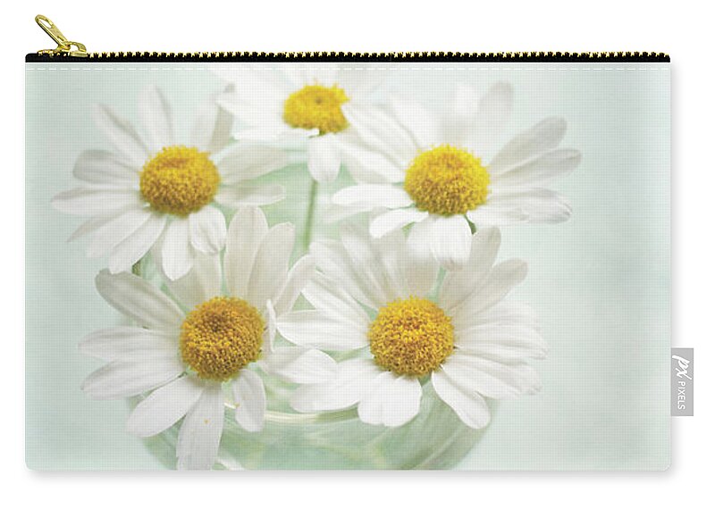 Vase Zip Pouch featuring the photograph Daisies by Jill Ferry