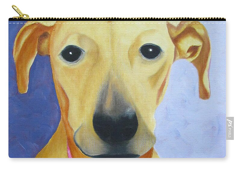 Dog Zip Pouch featuring the painting Daisy by Gloria E Barreto-Rodriguez