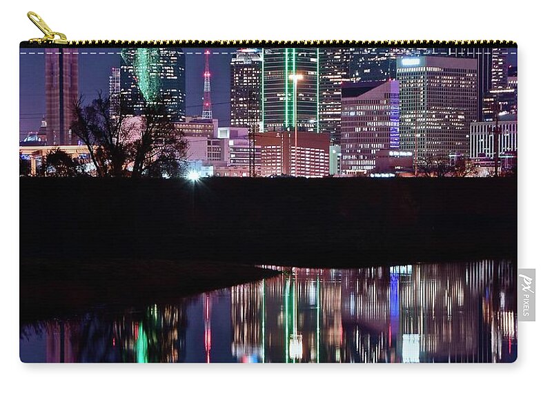 Dallas Zip Pouch featuring the photograph Dallas Lights by Frozen in Time Fine Art Photography