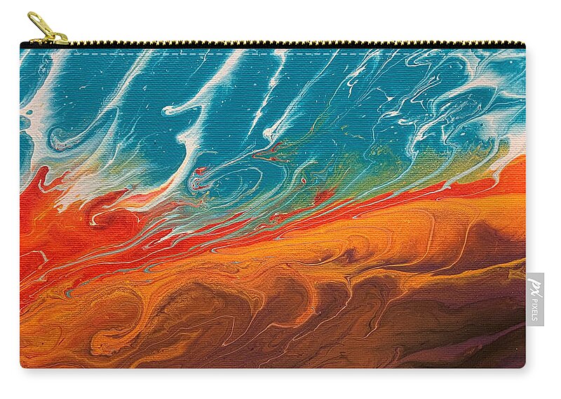 Abstract Zip Pouch featuring the painting Creation Dance by Lon Chaffin
