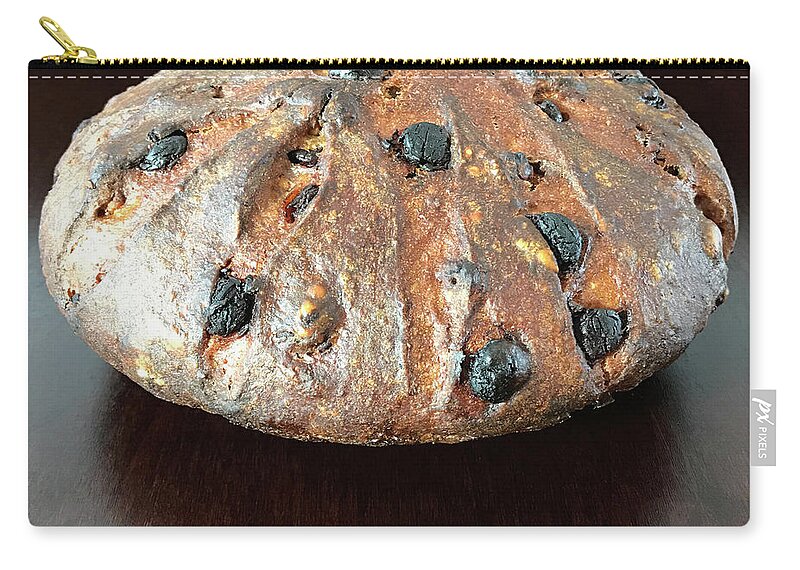 Bread Zip Pouch featuring the photograph Dark Chocolate Chip, Walnut, Whole Grain Rye Sourdough 1 by Amy E Fraser