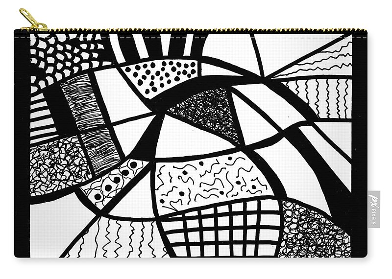 Original Drawing Zip Pouch featuring the drawing Darkness And Light 11 by Susan Schanerman