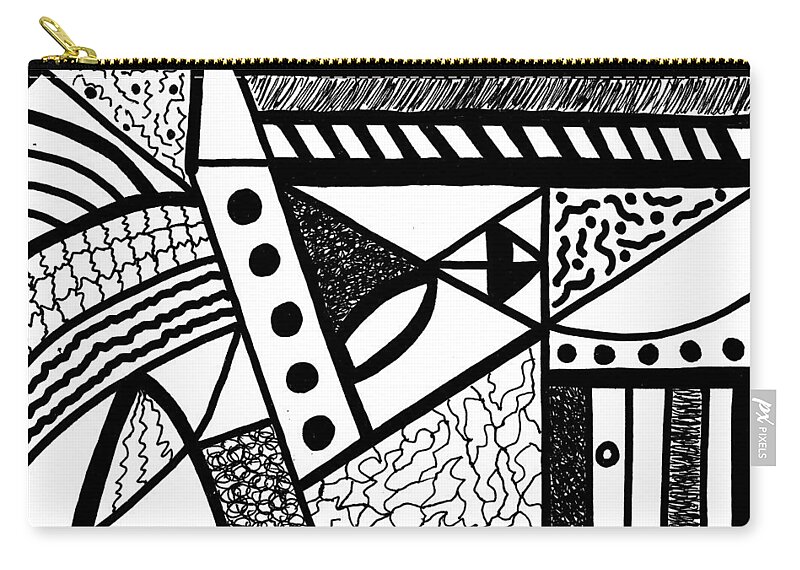 Original Drawing Zip Pouch featuring the drawing Darkness And Light 13 by Susan Schanerman