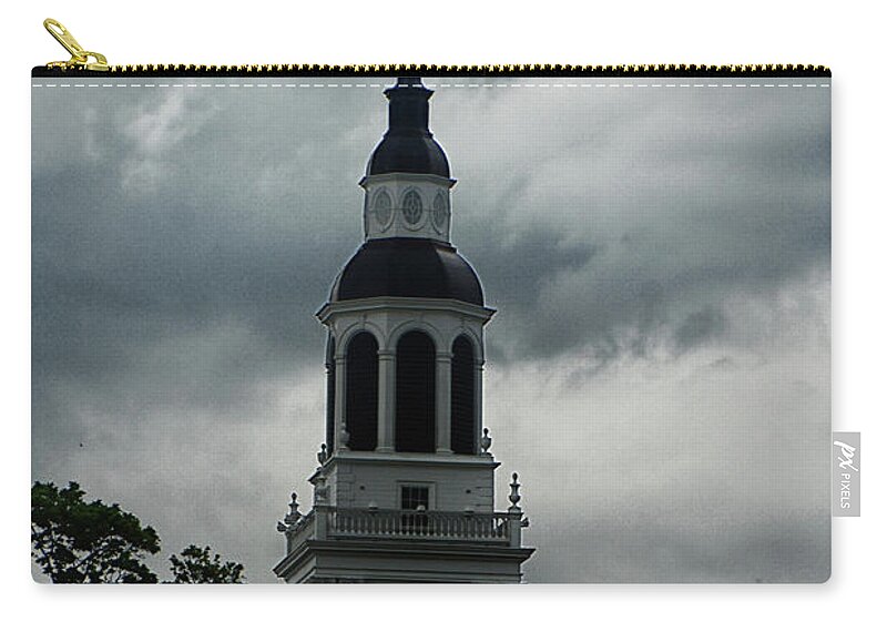 Dartmouth College's Clock Tower Zip Pouch featuring the photograph Dartmouth College's Clock Tower by Raymond Salani III