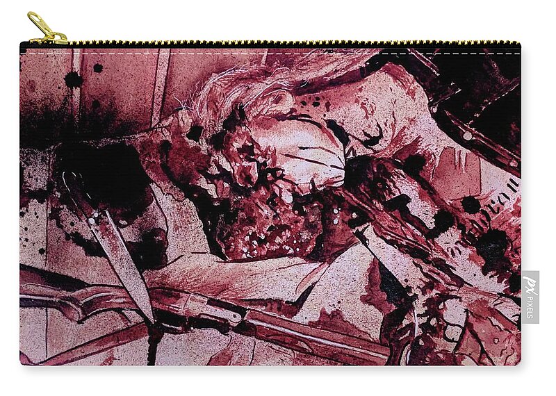 Ryan Almighty Carry-all Pouch featuring the painting DEAD / MAYHEM fresh blood by Ryan Almighty