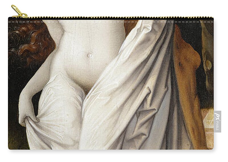 Hans Baldung Zip Pouch featuring the painting Death and the Maiden by Hans Baldung