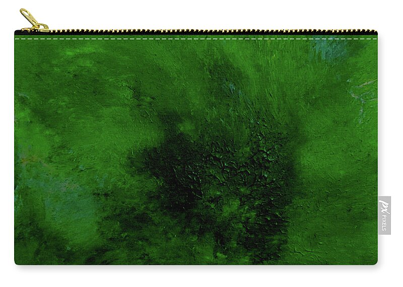 Green Zip Pouch featuring the painting Deep Green by Patricia Piotrak