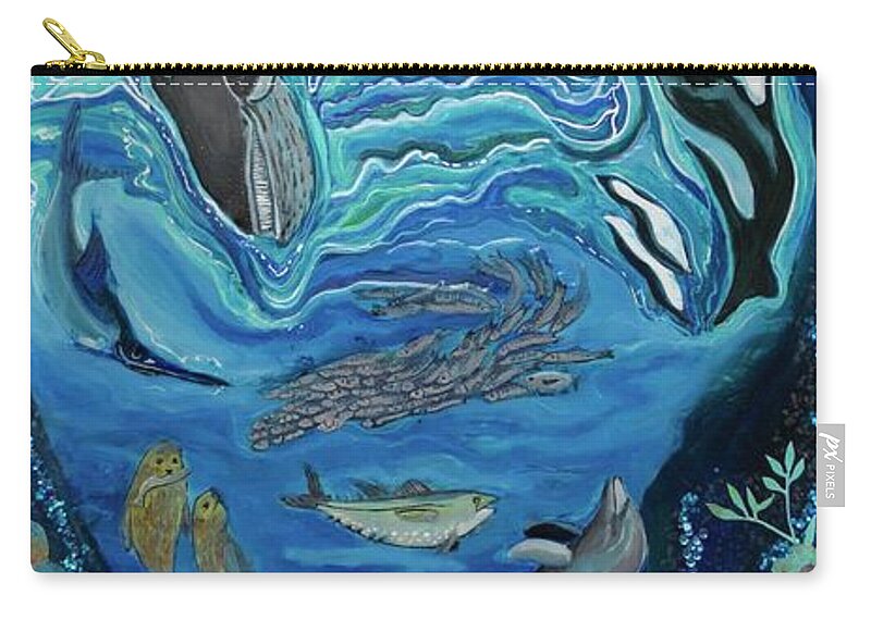 Ocean Carry-all Pouch featuring the painting Deep Sea Treasures by Patricia Arroyo
