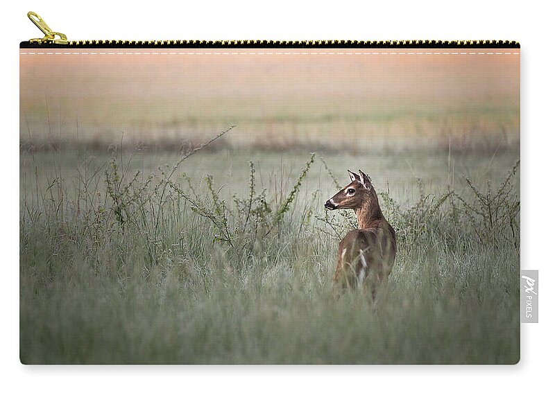 Grass Zip Pouch featuring the photograph Deer In Grass by Michele Sons