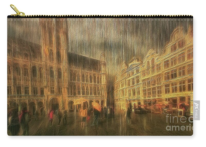 La Grande Place Carry-all Pouch featuring the photograph Deluge by Leigh Kemp