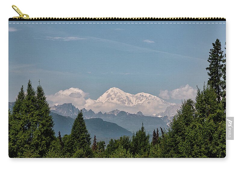Denali Zip Pouch featuring the photograph Denali in the Distance by Tony Hake