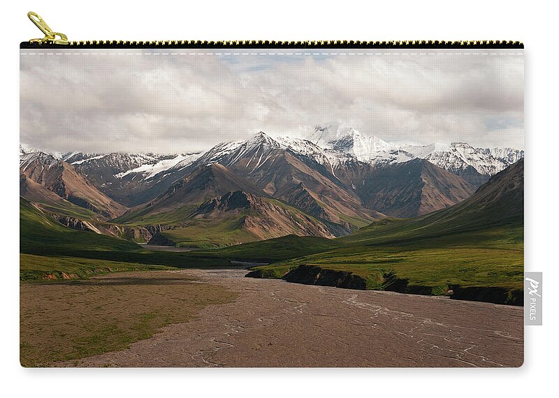 Tranquility Zip Pouch featuring the photograph Denali Np Landscape by John Elk