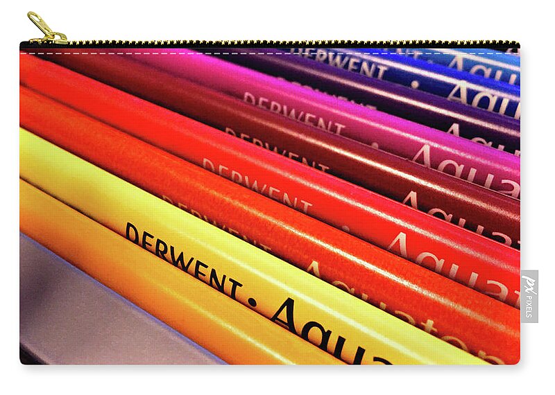 Derwent Aquatone Zip Pouch featuring the photograph Derwent Aquatone Pencils by Susan Maxwell Schmidt