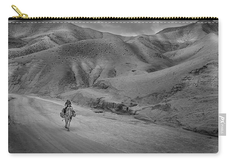 Camel Zip Pouch featuring the photograph Desert in Judea by Peter Moderdovsky