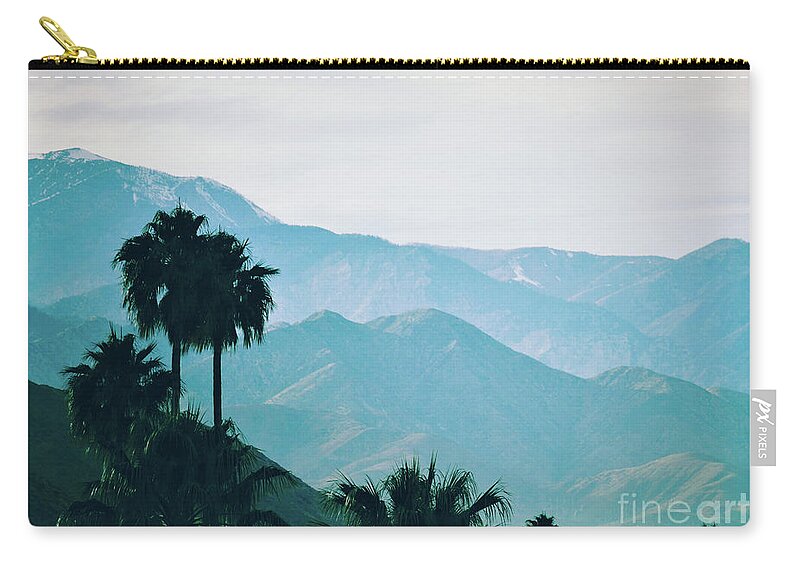 Desert Zip Pouch featuring the photograph Desert Series - San Gorgonio Pass Teal by Lee Antle