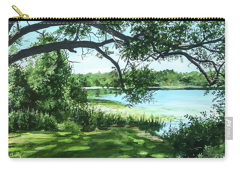 Lake Zip Pouch featuring the painting Destiny by William Brody