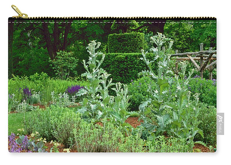 Tranquility Zip Pouch featuring the photograph Detail Of Garden by Richard Felber