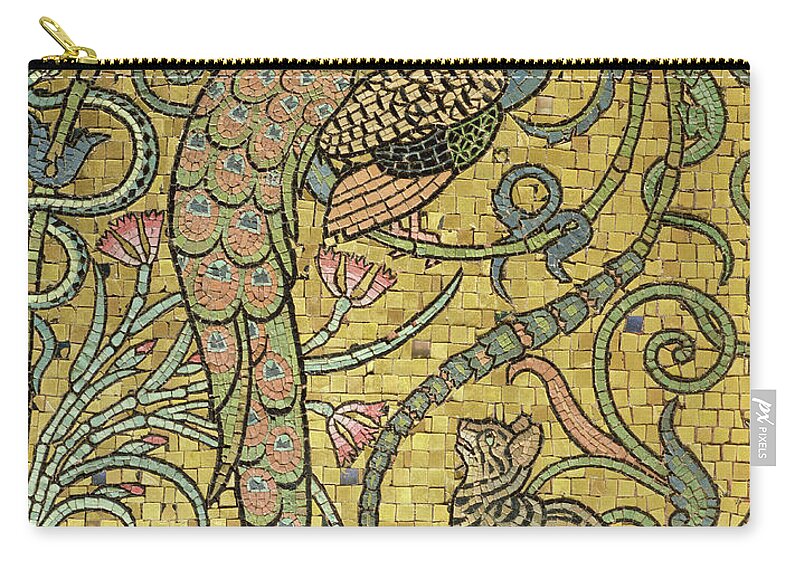 Crane Zip Pouch featuring the relief Detail of the gold mosaic frieze by Walter Crane
