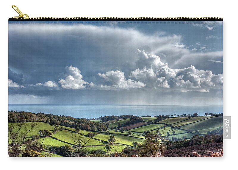 Scenics Zip Pouch featuring the photograph Devon Landscape & Cloudscape by Landscapes, Seascapes, Jewellery & Action Photographer