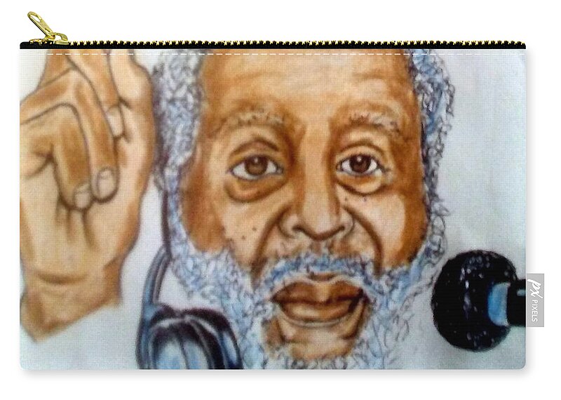 Blak Art Carry-all Pouch featuring the drawing Dick Gregory by Joedee