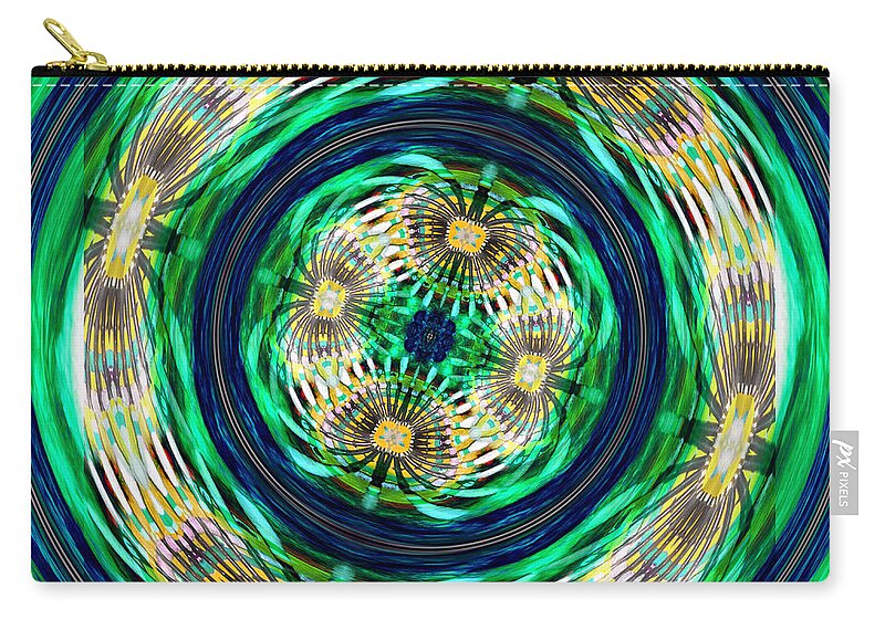Digital Art Zip Pouch featuring the mixed media Digital Art - Tilted Axis by Kae Cheatham