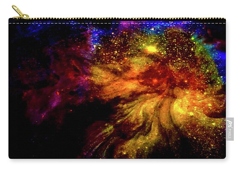 Galaxy Zip Pouch featuring the digital art Digital Galaxy Art by Laurie's Intuitive